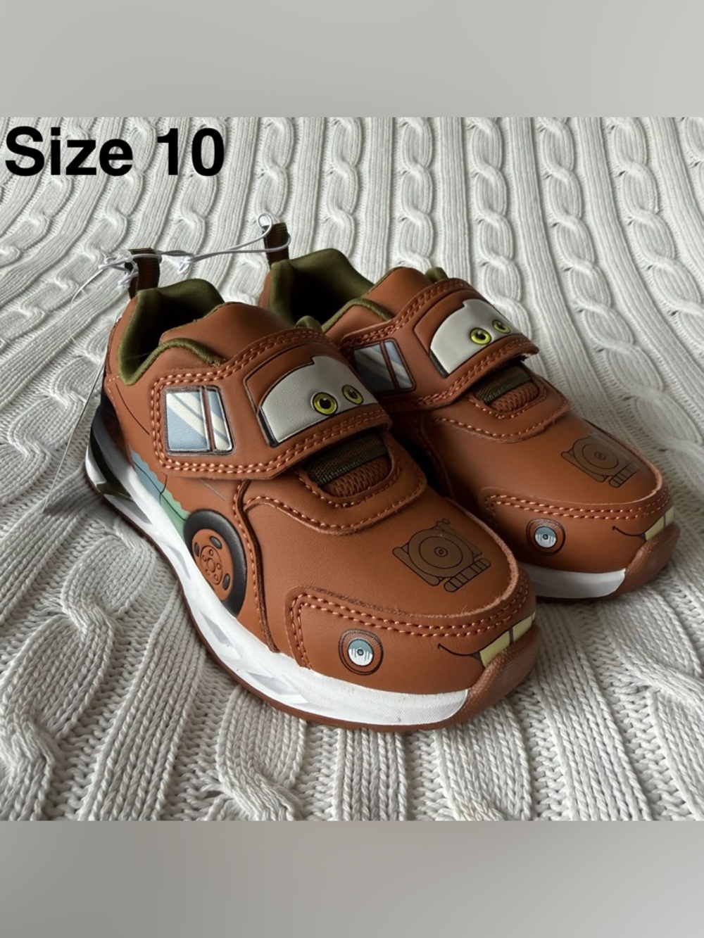 Disney Pixar Cars Tow Mater Sneakers 10 Toddler Boys Shoes Kachow 95 Race Ready
